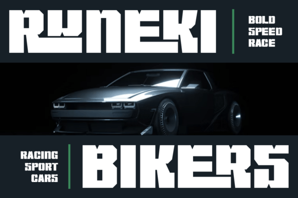 Runeki Bikers: A Modern Display Font for Bold Digital Design